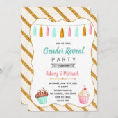 Cupcake gender onthult uitnodiging (Voorkant / Achterkant)