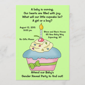 Cupcake Gender Reopenbaart Uitnodiging