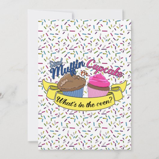 Cupcake Gender Reopenbaart Uitnodiging (Achterkant)