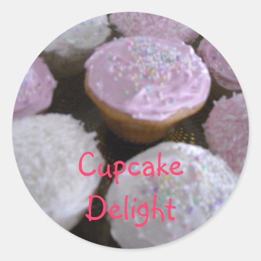Cupcake Genot Ronde Sticker (Voorkant)