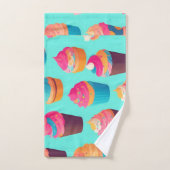 Cupcake geometrisch kleurrijk gepersonaliseerd pat bad handdoek (Handdoek)