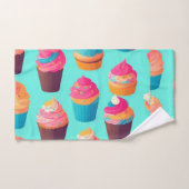 Cupcake geometrisch kleurrijk gepersonaliseerd pat bad handdoek (Handdoek)