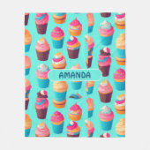 Cupcake geometrisch kleurrijk gepersonaliseerd pat fleece deken (Voorkant)