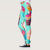 Cupcake geometrisch kleurrijk gepersonaliseerd pat leggings (Links)
