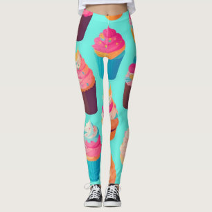Cupcake geometrisch kleurrijk gepersonaliseerd pat leggings
