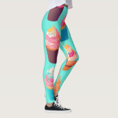 Cupcake geometrisch kleurrijk gepersonaliseerd pat leggings (Rechts)