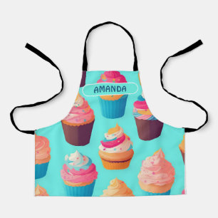 Cupcake geometrisch kleurrijk gepersonaliseerd pat schort