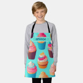 Cupcake geometrisch kleurrijk gepersonaliseerd pat schort (Gedragen)