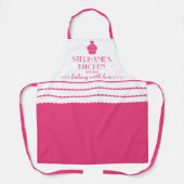 Cupcake gepersonaliseerde naam bakken met liefde r schort (Voorkant)