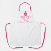 Cupcake gepersonaliseerde naam bakken met liefde w schort (Voorkant)
