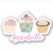 Cupcake - Gepersonaliseerde naam Sticker (Voorkant)