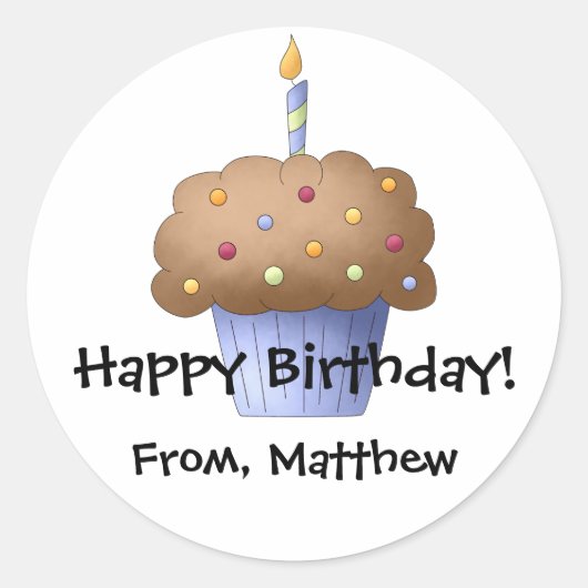 Cupcake Gepersonaliseerde Sticker (Voorkant)