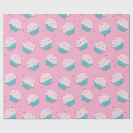 Cupcake Geschenkpapier Cadeaupapier (Vlak)