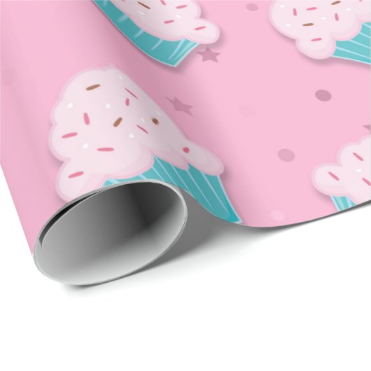 Cupcake Geschenkpapier Cadeaupapier (Rol Hoek)