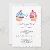 Cupcake Geslacht Onthullen Blauw Roze Classy Photo Kaart (Voorkant)