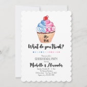 Cupcake Geslacht Reveal Blauw Roze Foto Feestje Kaart (Voorkant)