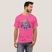 Cupcake Gewichtheffen Barbell Workout Baking Weeg T-shirt (Voorkant volledig)