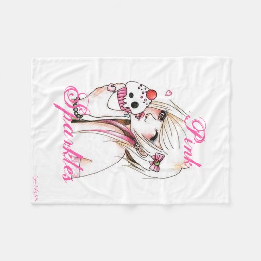 Cupcake Girl Fleece Deken (Voorkant (Horizontaal))