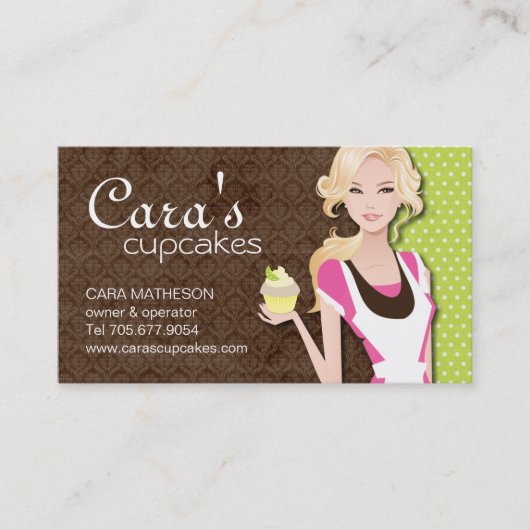 Cupcake Girl-Visitekaartjes Visitekaartje (Voorkant)