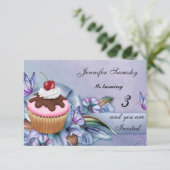 Cupcake Girls Birthday Party Kaart (Staand voorkant)