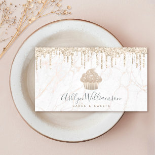 Cupcake Gold Glitter droogt marmer Bakery Dessert Visitekaartje
