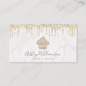 Cupcake Gold Glitter droogt marmer Bakery Dessert Visitekaartje (Voorkant)