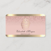 Cupcake Gold Stripe Bakery Roos Gold Glitter Visitekaartje (Voorkant)