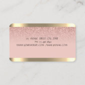 Cupcake Gold Stripe Bakery Roos Gold Glitter Visitekaartje (Achterkant)