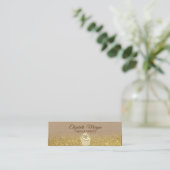 Cupcake, Goud Glitter Ombre Rustic Kraft Mini Visitekaartje (Staand voorkant)