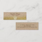 Cupcake, Goud Glitter Ombre Rustic Kraft Mini Visitekaartje (Voorkant / Achterkant)