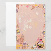 Cupcake Graffiti en hartroze - Briefpapier (Voorkant / Achterkant)