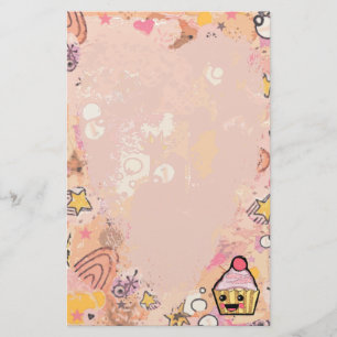 Cupcake Graffiti en hartroze - Briefpapier