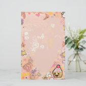 Cupcake Graffiti en hartroze - Briefpapier (Staand voorkant)