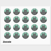 Cupcake Grey Mint Bakkerij Business Ronde Sticker (Vel)
