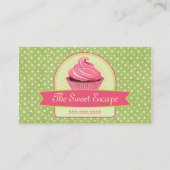 Cupcake Groen en Roze Visitekaartje (Voorkant)