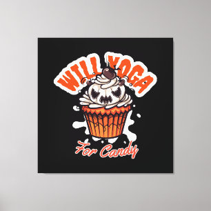 Cupcake Halloween idee voor Moms Yoga Canvas Afdruk