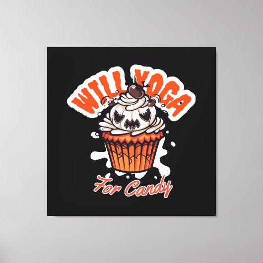 Cupcake Halloween idee voor Moms Yoga Canvas Afdruk (Voorkant)