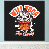 Cupcake Halloween idee voor Moms Yoga Canvas Afdruk (Insitu (Houten vloer))