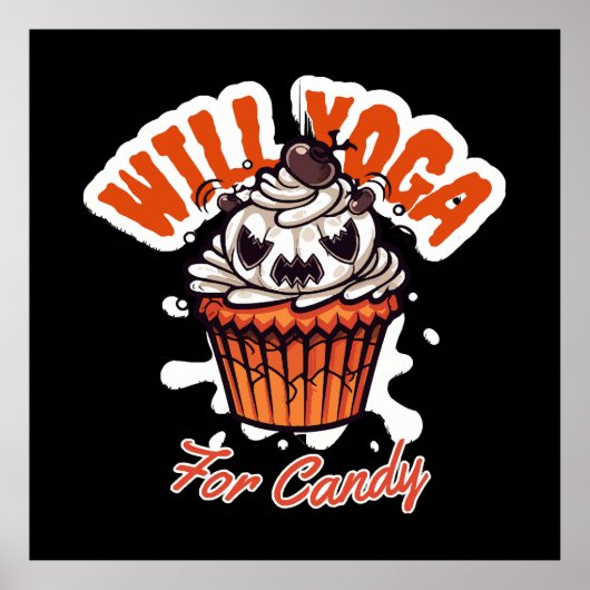 Cupcake Halloween idee voor Moms Yoga Poster (Voorkant)