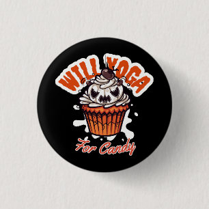 Cupcake Halloween idee voor Moms Yoga Ronde Button 3,2 Cm