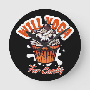 Cupcake Halloween idee voor Moms Yoga Ronde Klok