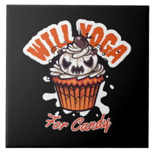 Cupcake Halloween idee voor Moms Yoga Tegeltje