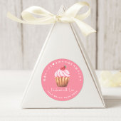 Cupcake Handgemaakt Product Label Strawberry Pink