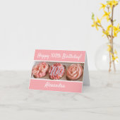 Cupcake Happy 100th Birthday Card Kaart (Gele Bloem)