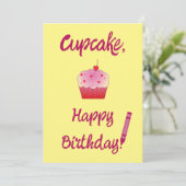 Cupcake, Happy Birthday! Kaart (Staand voorkant)