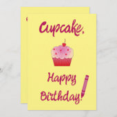Cupcake, Happy Birthday! Kaart (Voorkant / Achterkant)