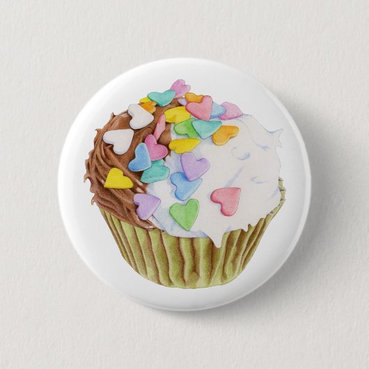 Cupcake Harten Button (Voorkant)