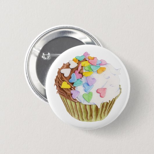 Cupcake Harten Button (Voorkant /achterkant)
