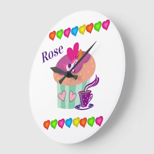 Cupcake Harten Pony klok (Hoek)