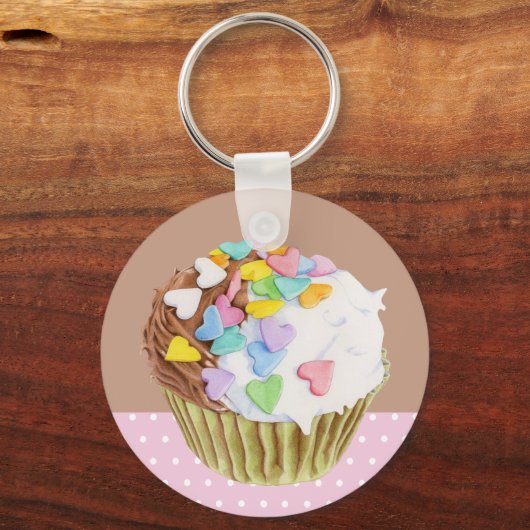 Cupcake Harten Sleutelhanger (Voorkant)